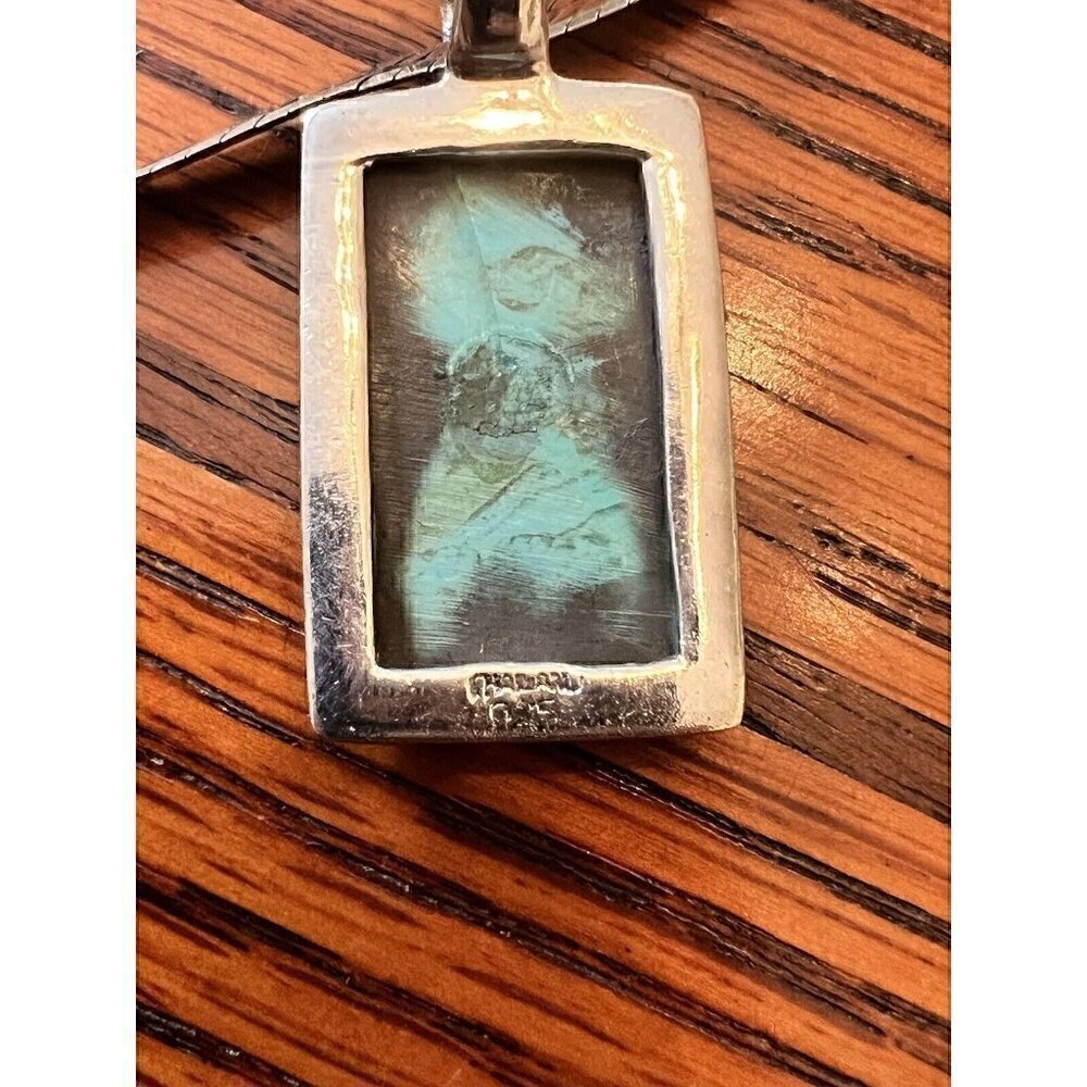 Vintage 925 Sterling Silver Set Necklace Ring Turquoise - Picture 6 of 8